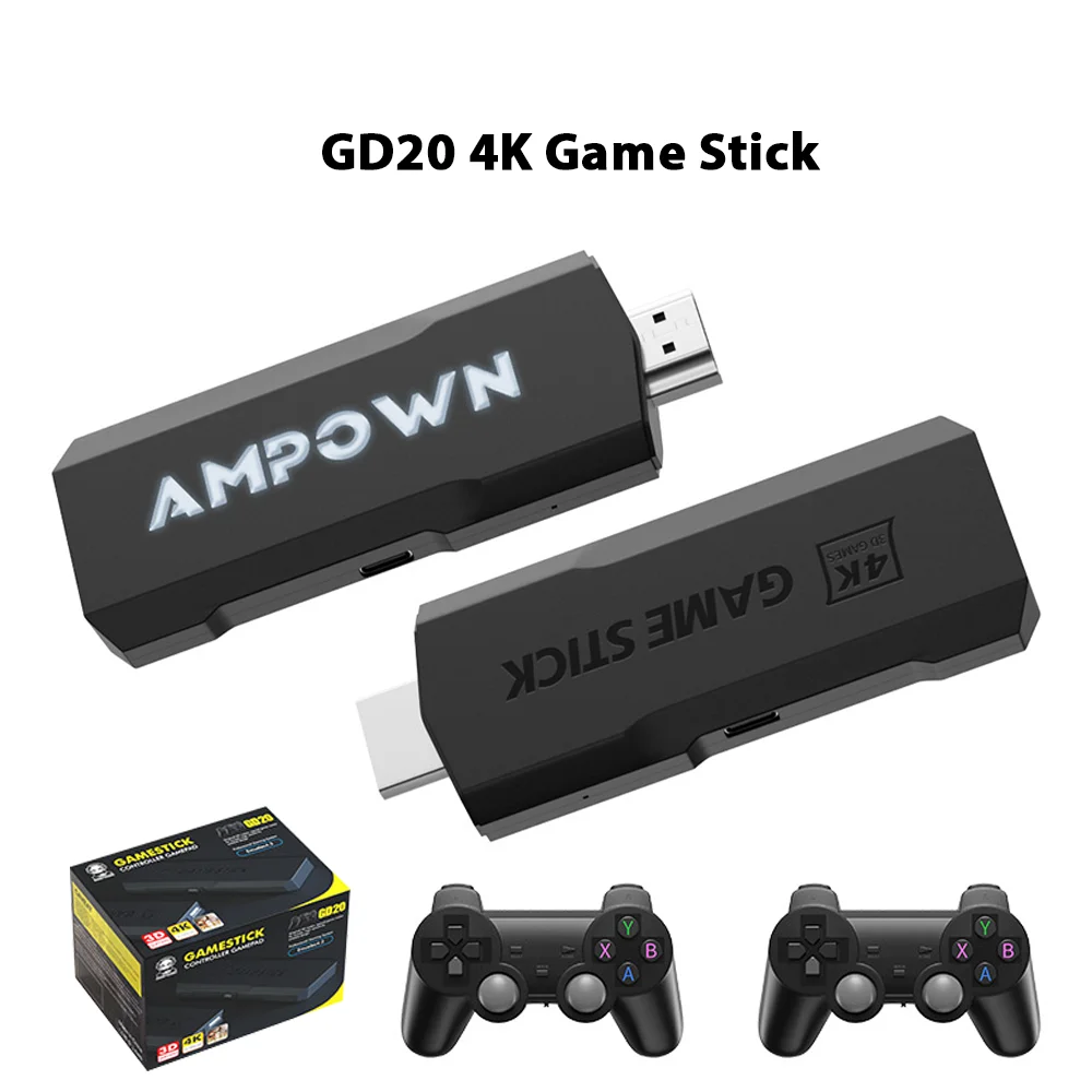 Ampown gd20 console de jogos 4k 60fps hdmi saída de